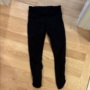 Lululemon Athletica Black Leggings with Ruched Accent